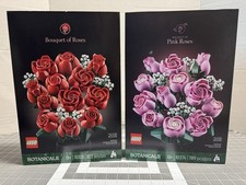2 LEGO Botanicals: Bouquet of Roses 10328 And Bouquet Of Pink Roses 10374