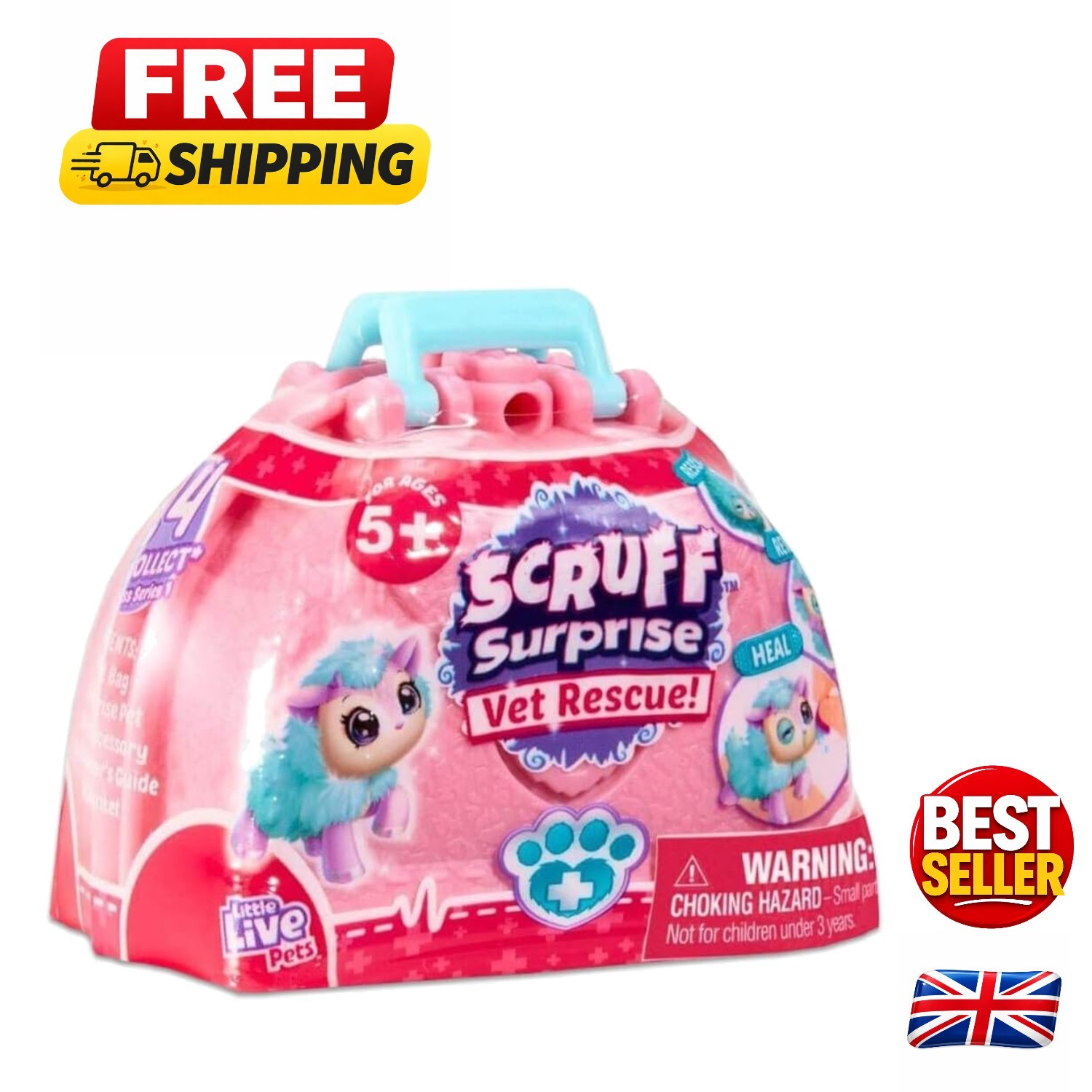 Interactive Scruff Surprise Vet Rescue with Rainbow Fur and Adoption Certificate