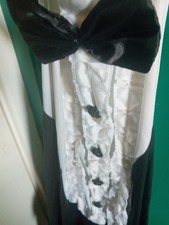 Ladies Bridget Jones Black and White Wicked Fancy Dress Bunny Costume Size M