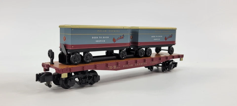 S-Gauge American Flyer Polar Express Trailers on Flat Car - NIB - Image 4 of 4