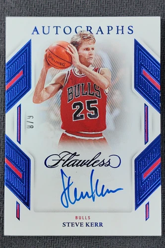 2022-23 Panini Flawless Steve Kerr Flawless Autographs Blue Auto /8 Chicago