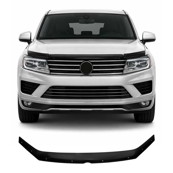 Motorhaube Deflektor Insekten Steinschlagschutz FüR Vw Touareg 2010-2018 Dunkel-image
