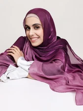 Muslim Women Gradient Color Long Headscarf Shawl Headwrap Turban Scarves Stoles