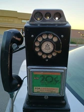 Vintage Automatic Electric Company Rotary 3 Coin Slot Payphone Telephone