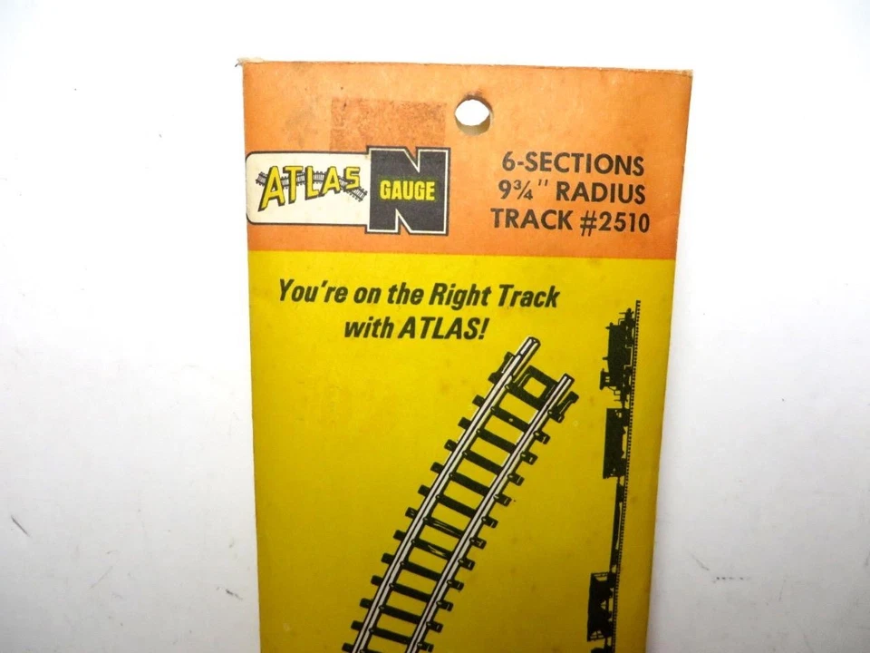 N Scale Atlas 6 Pieces 9 1/4" Radius Curved Track Nickel Silver New Old Stock - Image 3 of 3