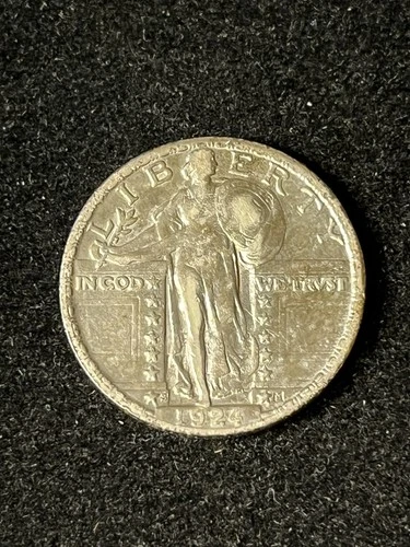 1924 s standing liberty quarter Vf+ Details