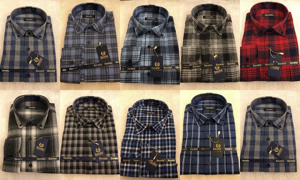 MENS BRUSHED CHECK SHIRT LONG SLEEVE THICK COTTON CASUAL TOP (S-XL)