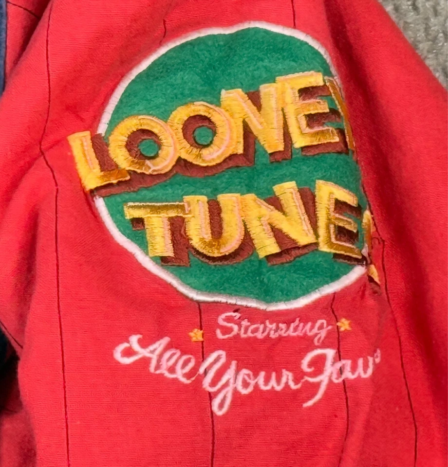 Chaqueta Bomber Mirage Looney Tunes Vintage Para Hombre Bordada Manga Larga Talla XL Foto 3 de 4