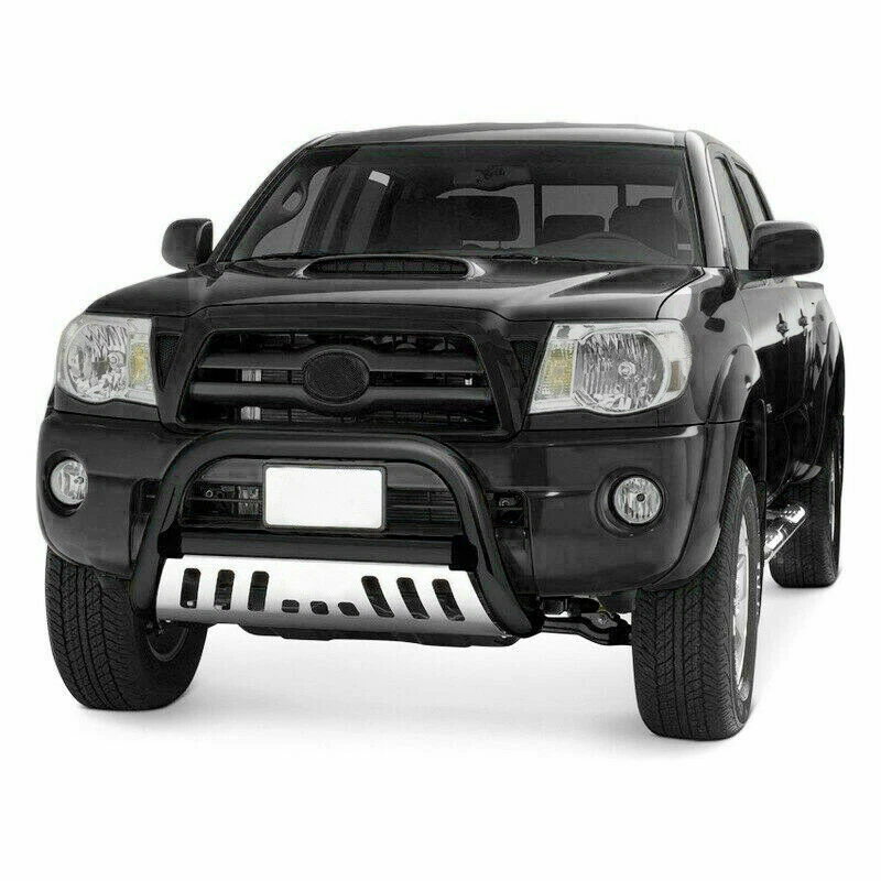 Protector de rejilla de parachoques de empuje Bull Bar de 3" para Toyota Tacoma 2005-2015 acero negro Foto 4 de 4