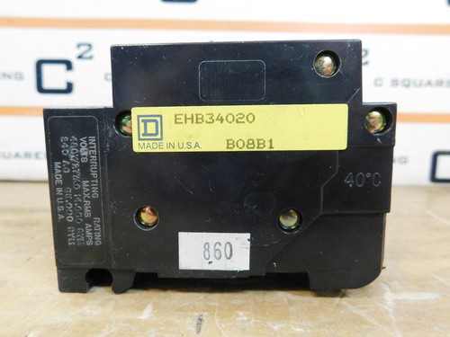 Square D EHB34020 20Amp Circuit Breaker used JAC - Picture 3 of 6
