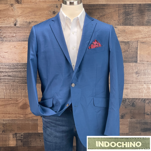 Indochino Wool Sport Coat Mens 42R Blue Blazer Suit Jacket 2 Button Casual