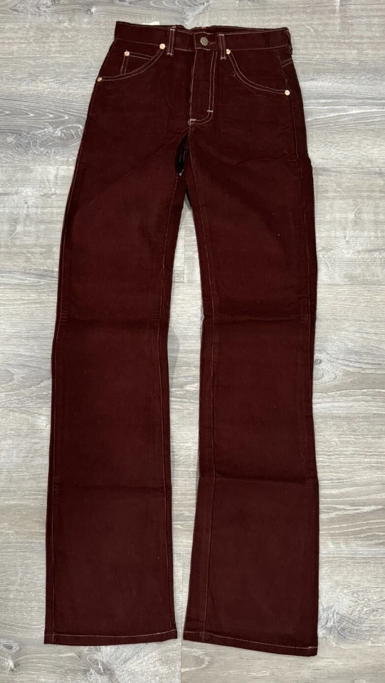 Calças/jeans vintage de veludo cáqui infantil Lee 27x34 fabricados nos EUA - Imagem 3 de 4