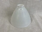 Vtg Corning White Milk Glass Waffle Torchiere Lamp Diffuser Shade Waffle 8w X 6h