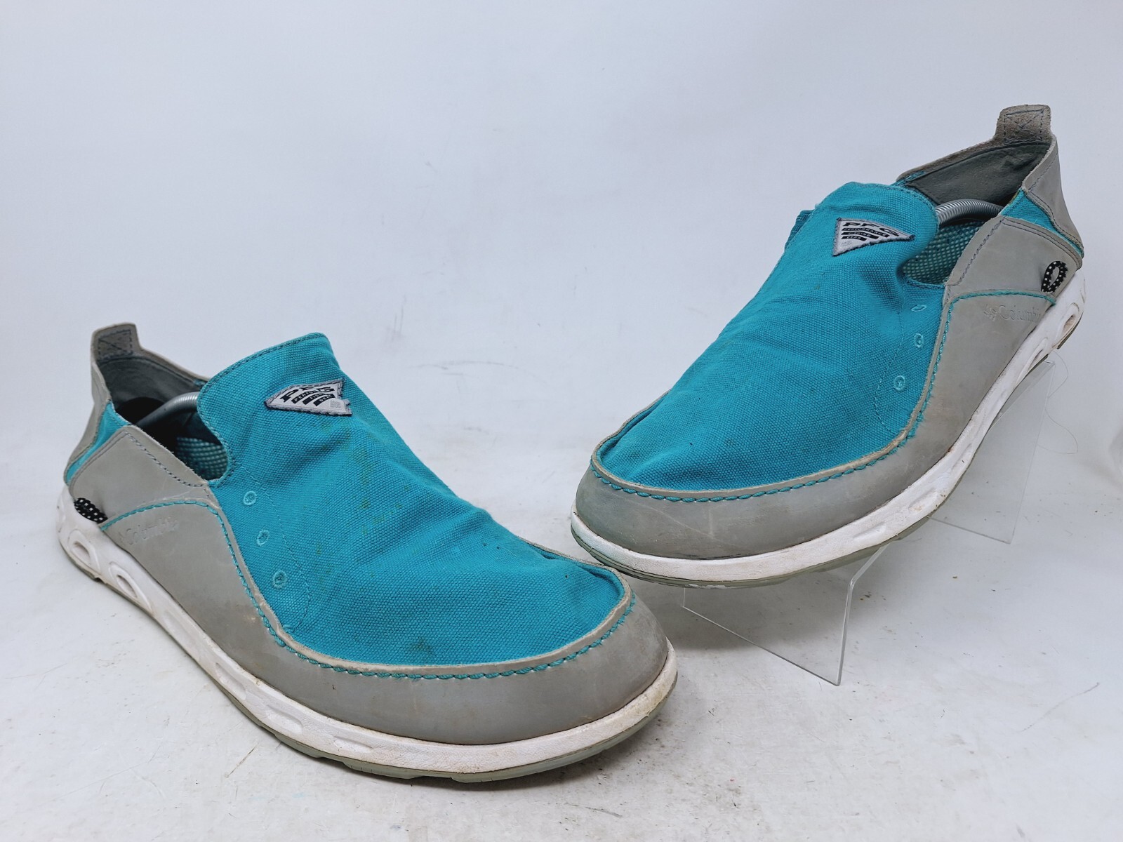 Columbia Mens Shoes 14 Blue PFG Bahama Vent Gray  Slip Ons BM4444-922