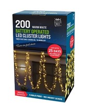 Image of 200 Warm White LED Cluster Christmas Lights