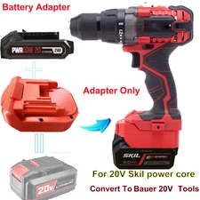For SKIL PWR CORE 20V Li-on Battery Convert To Bauer 20V Adapter Tool Converter