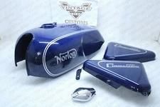 Norton Commando Roadster 850 Electric Petrol Fuel Tank Blue & Panel