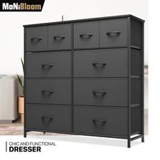 10 Black Drawer Dressers Fabric Storage Tower Closet Chests of Cabinet Organizer