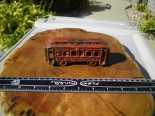 Vintage 1920s AC Williams Cast Iron Toy Floor Train 5" Trolley Car Choo Choo 60
