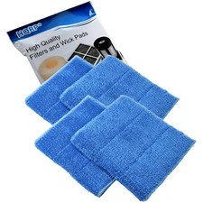 4-Pack Washable Blue Steam Mop Pads for HAAN BS FS HS MS SI SV Series Steamers