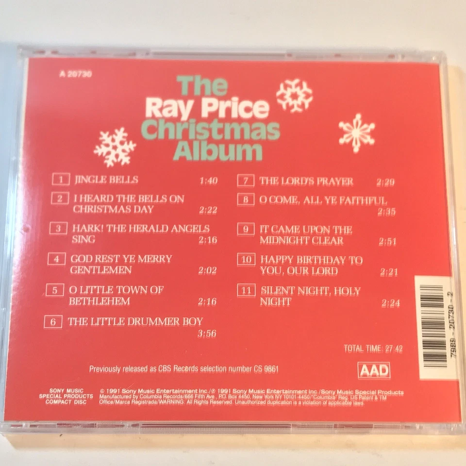 The Ray Price Christmas Album CD 1991 Issue 11 Tracks The Lord’s Prayer Foto 2 de 3