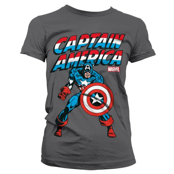 CAPTAIN AMERICA Logo, Marvel T-Shirt Girl, dunkelgrau - Bild 1 von 1