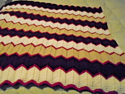 Knit Blanket Hand Knit Throw Lap Blanket Knitted Yarn Afghan Multi Color eBay