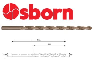 EUROPA TOOL / OSBORN 5mm LONG SERIES COBALT DRILL BIT HSSCo8 M42 EUROPA TOOL OSBORN 8209020500 P213