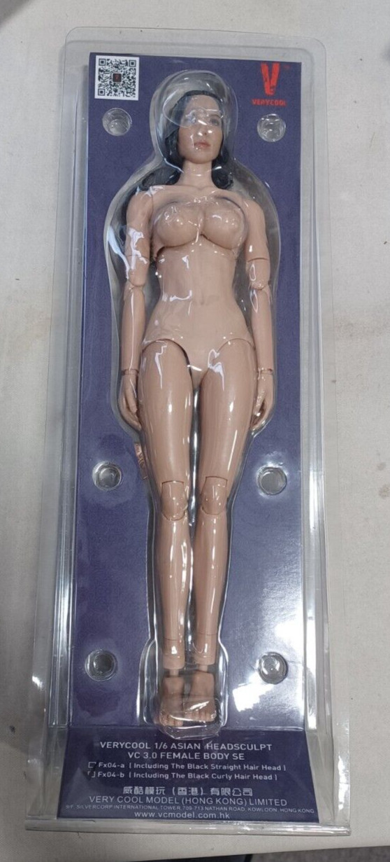 Very Cool Toys 1/6 Scale 12" Asian Headsculpt & Body 3.0 SE Curly Hair FX04-B