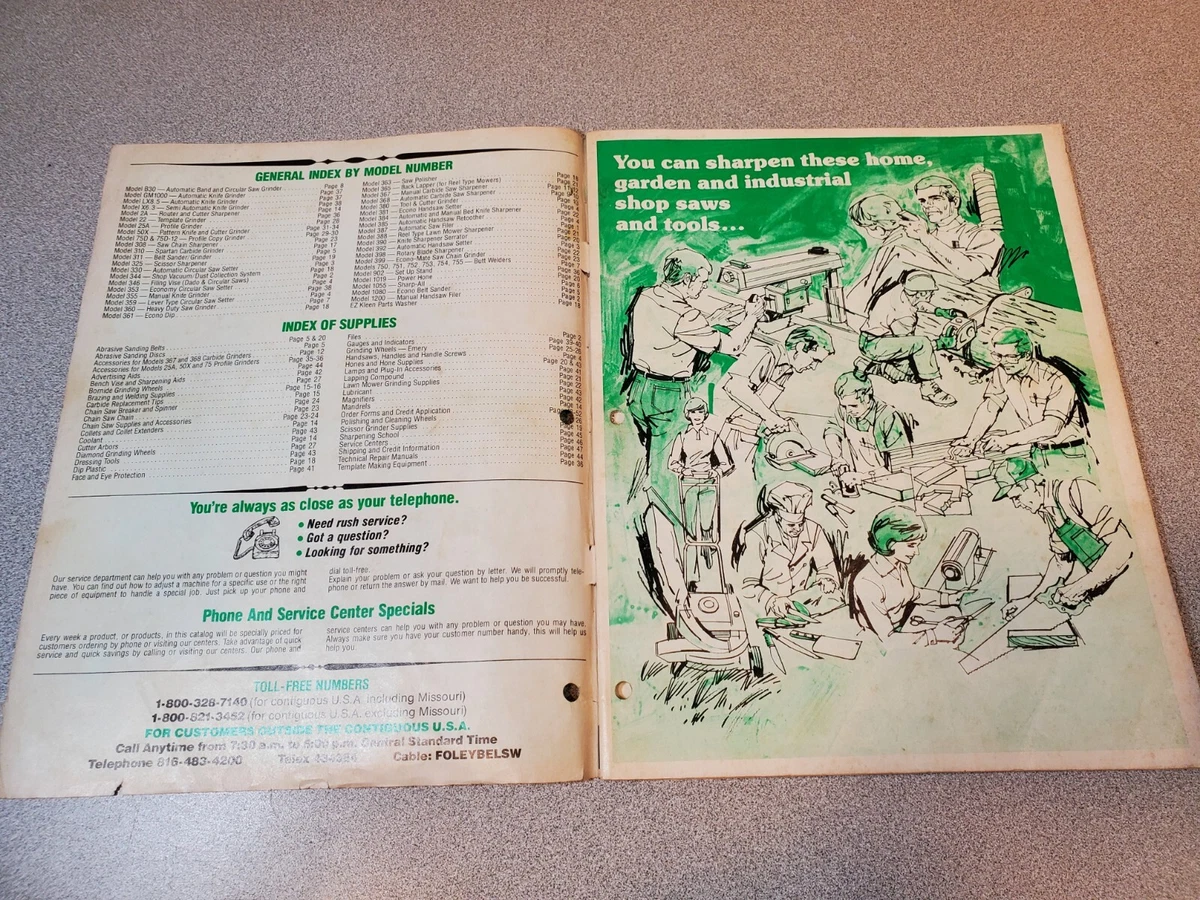 Vintage Foley Belsaw Sales &amp; Parts Catalog, Equipment &amp; Machinery,  c.1984 | eBay