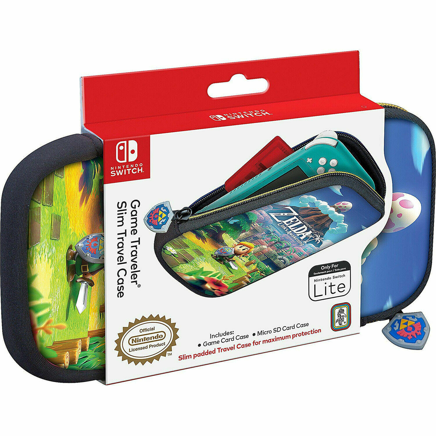 Sacoche Zelda Link's Awakening et étui de transport rigide Switch Lite