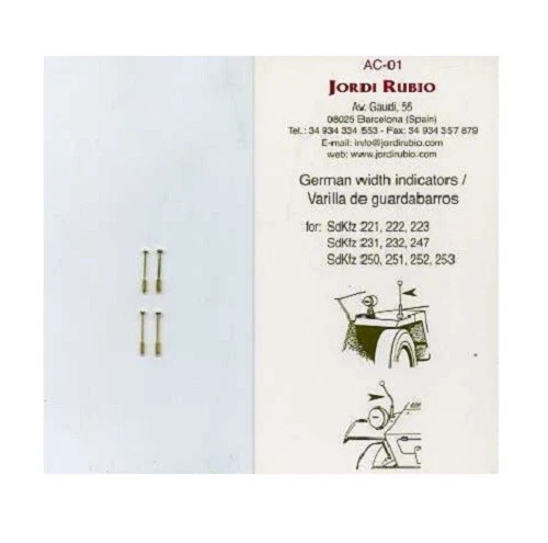 JORDI RUBIO AC-01 - MUDGUARD POLES GERMAN - 1/35 METAL - Immagine 2 di 2