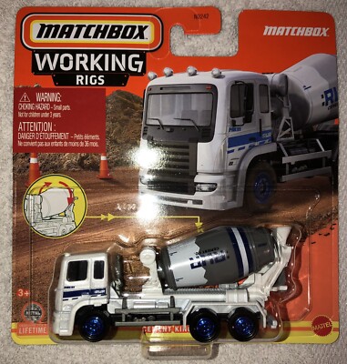 Matchbox Working Rigs Cement King HD Mixer Blue, Gray, & White SAME DAY SHIP New