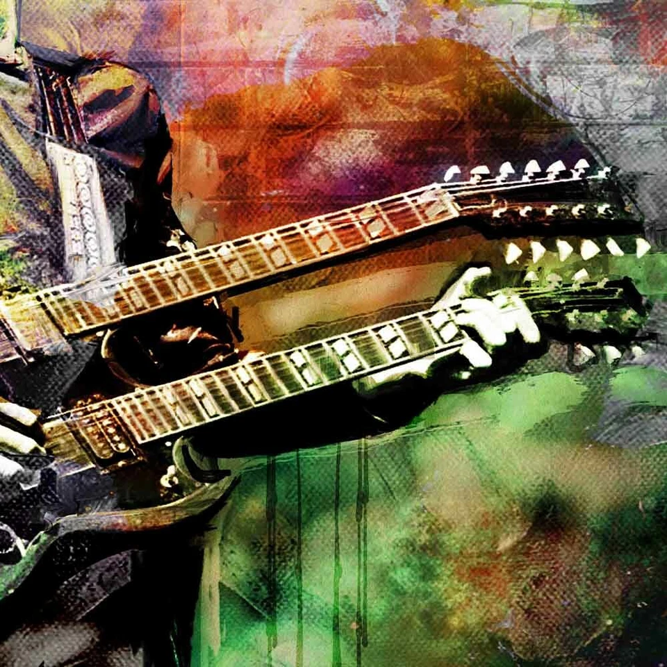 Jimmy Page холст искусства, Zeppelin искусства холст, Jimmy Page гитара, Zeppelin искусства - Изображение 4 из 4