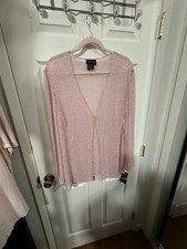 Marina Bresler Vintage 100% Silk Beaded Evening Jacket Blazer Pink Sz 16