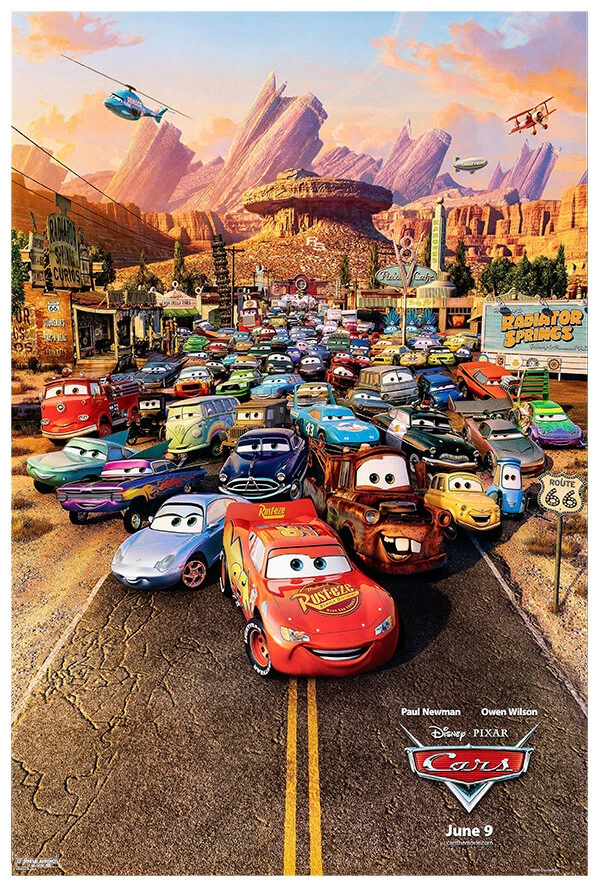 Cars - 2006 - Pixar - Disney - Movie Poster - US Release Teaser #1