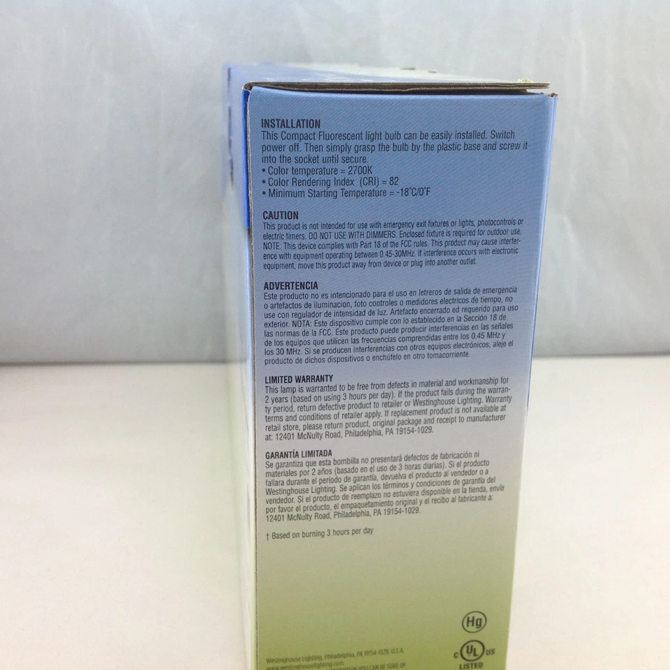 Westinghouse 07226 23W Warm White Mini Twist 4 Pack 120V 1600 Lumens - Image 4 of 4