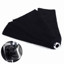 New Universal Jdm Stitch Suede Leather Shifter Shift Gear Knob Boot Cover Black