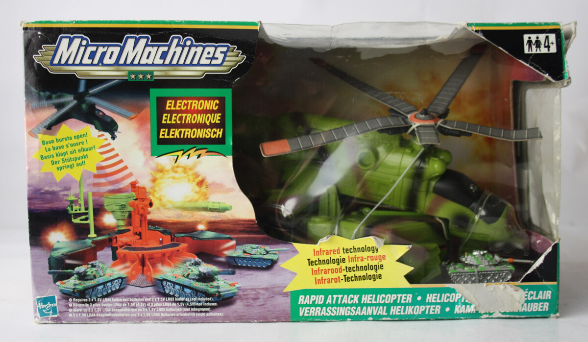 RARE 2001 MICRO MACHINES RAPID ATTACK HELICOPTER ELECTRONIC HASBRO