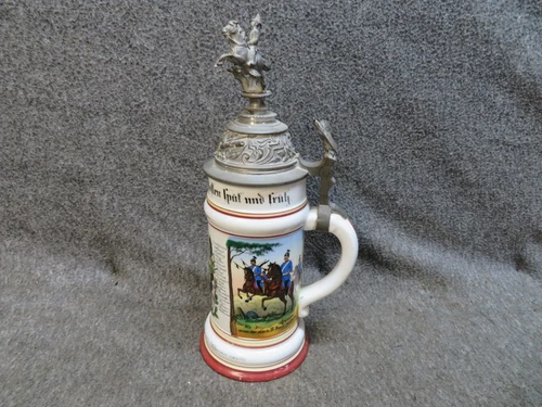 WWI IMPERIAL GERMAN ARMY COMMEMORATIVE BEER STEIN-5TH DRAGOONS-NAMED - Picture 4 of 17