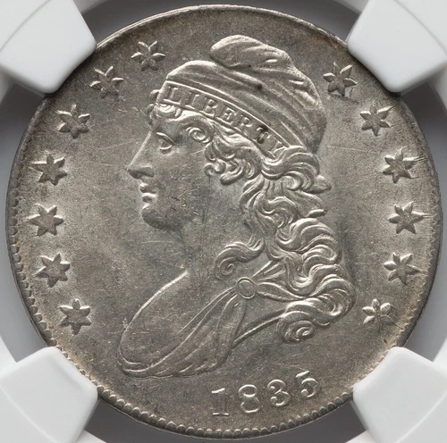 Capped Bust Half Dollar 1835 NGC AU-58! O-109, R-2. Nice lustrous PQ piece!