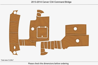 2013 Carver C34 Comman Bridge Swim Platform Cockpit EVA Pad Foam Teak Deck Floor