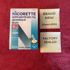 Nicorette 4mg White Ice Mint Nicotine Gum, 100 Pieces Exp. 7/2028 FRESH