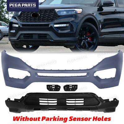 For 2020-2023 Ford Explorer Front Bumper Cover Valance w/Bracket w/o Sensor Hole