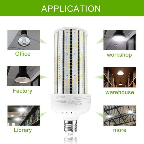 AC277-480V LED Bulb 100W Corn Cob Light Bulb E39 5000K Lamp Replace for 400W HID - Picture 7 of 11