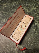 Vintage Set Of 8 Hand Carved Painted Chinese Bookmarks Original.case Tassled