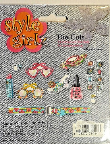 Hippie Embossed Die Cuts Style Girl Carol Wilson Fine Arts RARE - Picture 2 of 2