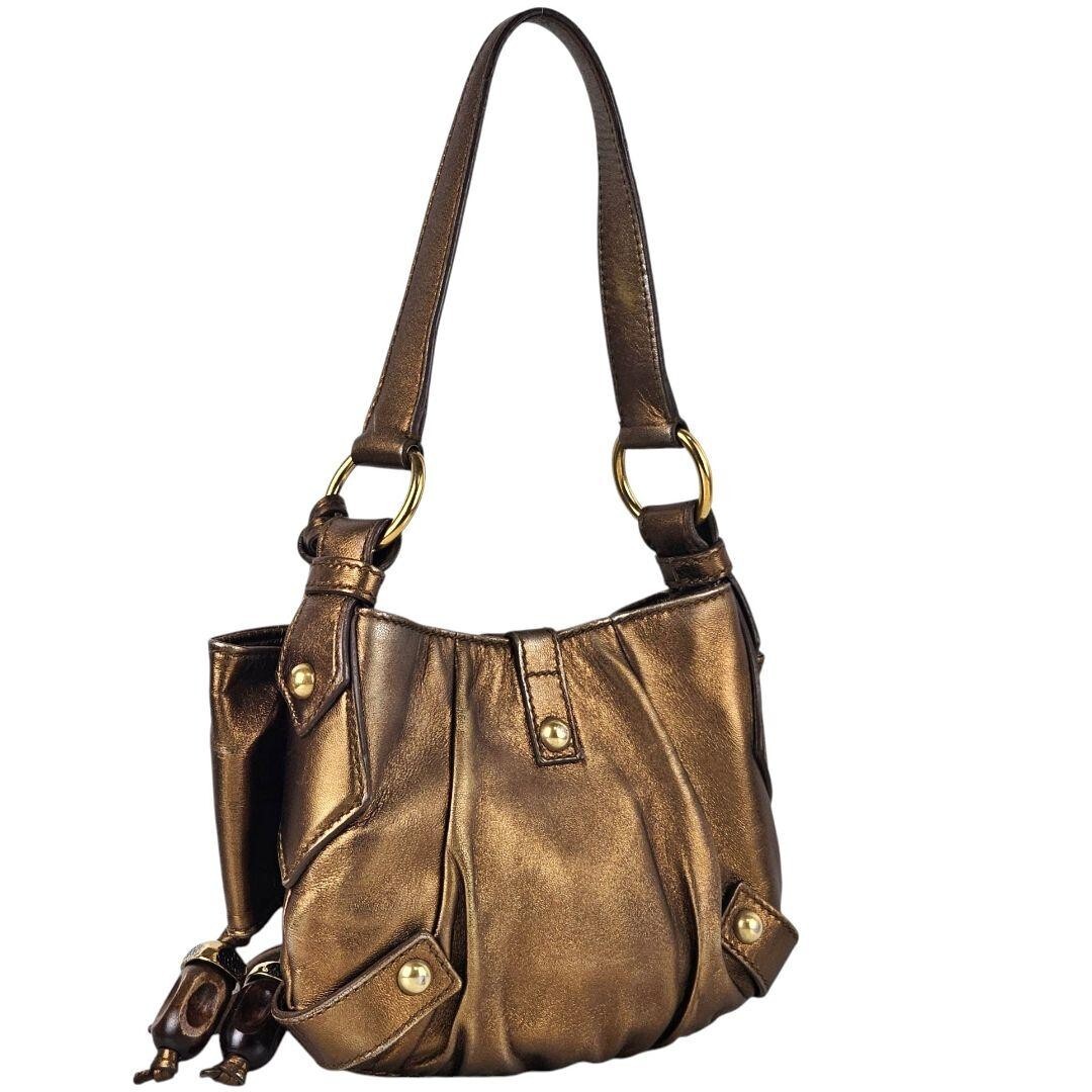美品 イヴサンローラン リボン ハンドバッグ ゴールド ヴィンテージ Yves Saint Laurent ribbon handbag gold vintage one item only