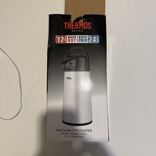 Thermos 1.9L Pump Action Vacuum Jug Insulated Glass Double Wall Silver/Black