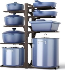 Pots & Pans Organizer for Cabinet, 8-Tier Adjustable, Bronze